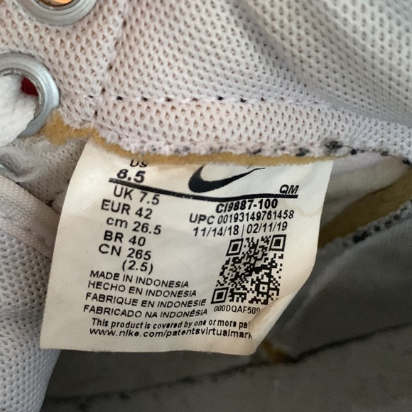 RARE Nike Blazer Mid 77' Patchwork Sneakers Men's White Orange Shoes Size 8.5 - Picture 12 of 14